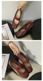 Xajzpa Square Toe Women Flats Shoes Mary Jane Shoes Fashion Shallow Elastic Band Spring Autumn Ladies Comfort Soft Sole Shoes