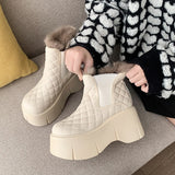 Xajzpa - Fashion Shoes Women's Winter Thick Soled Snow Boots Plush Women's Casual Sports Shoes Warm and Cold Proof High Top Women's Boots