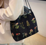 Xajzpa - Luxury Brand Large Flowers Tote Bag New High-quality Fabric Women's Designer Handbag High Capacity Shoulder Bags