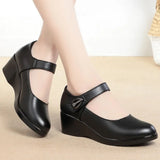 Xajzpa  Women Fashion Black Pu Leather Office Square Heel Pumps Lady Casual Sweet Light Weight Comfort Spring Summer Heel Shoes