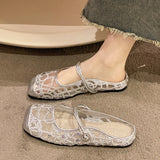Xajzpa Female Shoes Slippers Casual Cover Toe Slides Luxury Fashion Mary Janes Bling Female Shoes Ladies' Slippers Cover Toe Luxur