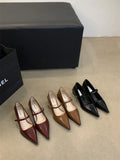 Xajzpa Retro Style Thick Heel Spring and Autumn Women Mary Jane Shoes Fashion Shallow Pointed Toe Ladies Comfort Office Pumps Footwear