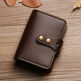 Xajzpa Men's Leather Card Bag Large Capacity Vintage Hasp Anti-theft Bank Credit Card Holder Case Translucent Business Card Wallet