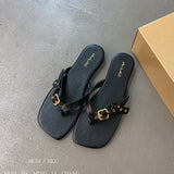Xajzpa Summer Fashion Women Slipper Flat Heel Slip On Ladies Outdoor Sandals Beach Shoes Casual Slides Flip Flop Mujer
