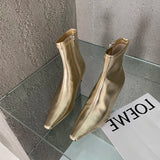 xajzpa Spring New Pointed Toe Women Ankle Boots Ladies Eelgant Thin Low Heel Chelsea Shoes Soft Leather Short Boots