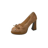 Xajzpa Peep Toe Nude Retro Women Shoes Slip On Branded Pumps Casual Heels Lace-Up Sandals Ladies Sweet Shallow Mouth Slip-On Fashi
