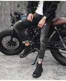 Xajzpa Men's Chelsea Cotton Boots Winter Men's Genuine Leather Shoes High Top Men Plush Sapato Social Masculino Zapatos Para Hombres