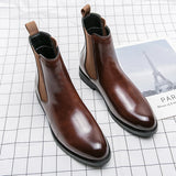 Xajzpa New Chelsea Men's Boots Publon Fashion Versatile Business Casual British Style Street Party Wear Classic Ankle Boots