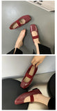 Xajzpa Square Toe Women Flats Shoes Mary Jane Shoes Fashion Shallow Elastic Band Spring Autumn Ladies Comfort Soft Sole Shoes