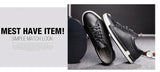 Xajzpa Men's Casual Leather Shoes for Men Fashion Four Seasons Breathable Lace-up Athletic Shoes Shallow Skate Shoes Large Sizes 38-48