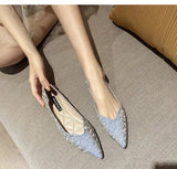 Xajzpa Casual women's flat shoes fashionable spring styles gentle versatile flat bottomed ladies pointed shallow mouth single shoes
