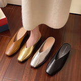 Xajzpa Summers New Style Women Slippers Square Toe Elegant Sandals Women Luxury Designer Shoes Comfortable Slip on Slipper Slides Women