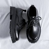 Xajzpa Fashion brand men's genuine leather British style thick soled work shoes for men's comfortable large toe leather shoes
