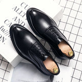 Xajzpa Business Formal Leather Shoes Men Autumn Men Shoes Low-top Solid Wedding Shoes Color Fashion Oxford Pointed Office Shoes