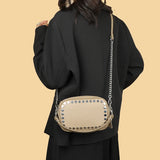 Luxury Soft Genuine Leather Handbag River Women Shoulder Messenger Bag Solid Color Cowhide Tote Fashion Female Crossbody Sac