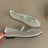 Xajzpa New Brand Women Flat Shoes Fashion Mesh Ladies Elegant Mary Jane Shoes Soft Sole Outdoor Dress Ballerinas