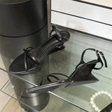 xajzpa Summer Design Hollow Out Wedges Sandals Women Street Style Ankle Buckle Strap Banquet Dress Female Shoes Zapatos De Mujer