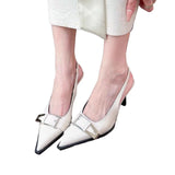 Xajzpa New Women's Shoes Pumps Sandals Spring Fashion Pointed Toe Slingbacks Female Footwear Summer Ladies Shallow Shoes High Heels