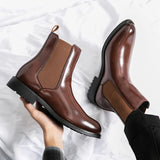 Xajzpa New Chelsea Men's Boots Publon Fashion Versatile Business Casual British Style Street Party Wear Classic Ankle Boots