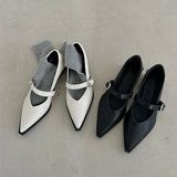Xajzpa New Mary Jane Shoes Spring Autumn Pointed Toe Low Heel Women Shallow Single Pumps Women Fashion Buckle Shoes