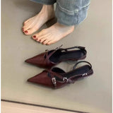 Xajzpa Elegant Party Dress Shoes for Women Sandals Women's Pointed Toe Heels Designer Stripper Shoe Talon Low Heels Pumps Zapatos