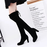 Xajzpa Autumn ladies Over the Knee Boots Outdoor thick heeled non slip shoe Fashion comfortable long boot New casual women's shoes