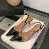Xajzpa Sandals Ladies Shoes Summer Large Size Women's Heels Buckle All-Match Suit Female Beige New Fashion Big Pointed Girls Close