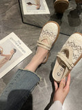 Xajzpa Slippers Women Summer Shoes Cover Toe Pantofle Slides Retro Fisherman Slippers Women Summer Shoes Pantofle Slides Cover Toe