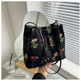 Xajzpa - Luxury Brand Large Flowers Tote Bag New High-quality Fabric Women's Designer Handbag High Capacity Shoulder Bags