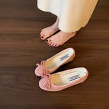 Xajzpa Summer Shoes Ladies Clogs Platform Bow-Knot Shallow Mouth Female Footwear Round Toe Increas Height Creepers Butterfly Boat