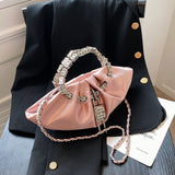 Xajzpa - Luxury Designer Handbag Silk Folds Chain Shoulder Bag Dumpling Shape Crossbody Bags Handbag and Purse Totes Ladies Messenger Bag