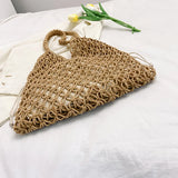 Xajzpa Summer Woven Bag for Women Handbags Handmade Knitted Beach Boho Shoulder Bag Large Tote Bag Hollow Out Shopping Bag