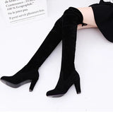 Xajzpa Autumn ladies Over the Knee Boots Outdoor thick heeled non slip shoe Fashion comfortable long boot New casual women's shoes