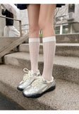 Xajzpa 2025 Summer New Color Breathable Soft Sole Comfortable Women Shoes Crescent Insole Height Lace Pearl Casual Sneakers