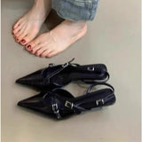 Xajzpa Elegant Party Dress Shoes for Women Sandals Women's Pointed Toe Heels Designer Stripper Shoe Talon Low Heels Pumps Zapatos