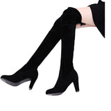 Xajzpa Autumn ladies Over the Knee Boots Outdoor thick heeled non slip shoe Fashion comfortable long boot New casual women's shoes