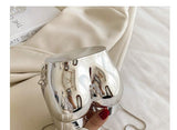 Xajzpa - Niche Design Silver Lipstick Pouch Women Luxury evening Bag Headphone Bag Butt Shape Acrylic Chain Shoulder Purses Crossbody Bag