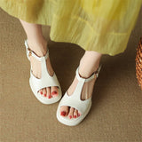 New Women Sandals Patent Leather Open Toe Sandals Chunky Heel Summer Shoes for Women Round Toe Platform Shoes Women High Heels