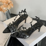 xajzpa Street Style Fashion PVC Transparent Pointed Toe Women Sandals Street Prom Thin Heels Shoes Summer Zapatos De Mujer
