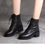 Xajzpa  High Quality Ladies Shoes Side Zipper Women's Boots Fashion Cross-tied Modern Boots Women Hot Sale Plus Size Ankle Boots