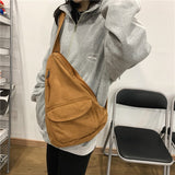 Xajzpa - Canvas Chest Bag Women Women Shoulder Messenger Bag Unisex Canvas Crossbody Bag Muliti Pocket Casual Women Bag