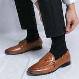 Xajzpa 2025 Designer Fashion Mens Loafers Leather Handmade Black Brown Casual Business Dress Shoes Party Wedding Men's Footwear