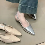 Xajzpa New Style Women's Fashion Heels Sandals Pointed Toe Elegant Shoes Fashion Slingback Slippers Summer Dress Flip Flops Sandalias