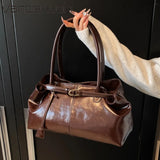 Xajzpa Oil PU Leather Hobo Handbag Slouchy Shoulder Bag Retro Top-Handle Bag Large Work Bags for Women Gilrls Tote Work Shopping Travel