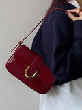 Xajzpa - Vintage Lacquered Leather Underarm Shoulder Bag Spring Trendyol Red Messenger Bag for Women All-match Casual Coin Purse