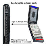 Xajzpa Men-Slim Minimalist Smart  Wallet RFID Blocking Pop Up Wallet Credit Card Holder Bifold Carbon Fiber Wallet