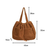 Xajzpa  Simple Casual Totes Teenager Students Corduroy Shoulder Bag Women Large Drawstring Handbag Ladies Shopping Bags