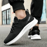 Xajzpa Four Season Sports Men's Shoes Black Outdoor Classic Black Running Shoes Mesh Walking Casual Running Shoes Fashionable Tennis