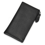 Xajzpa  Men Women's Leather Purse Cellphone Pouch Iphone Bag Single Zipper Long Purse Slim Wallet for Coins Man Woman for Card Cash