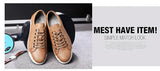 Xajzpa Men's Casual Leather Shoes for Men Fashion Four Seasons Breathable Lace-up Athletic Shoes Shallow Skate Shoes Large Sizes 38-48